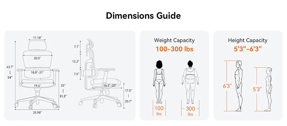 NEWTRAL NT001 Ergonomic Office Chair with Auto-Following Lumbar Support, 3 Recline Angle, Adjustable Backrest Armrest Headrest