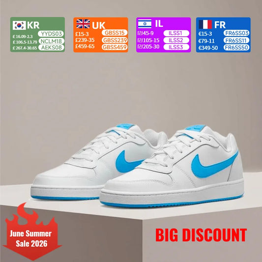 Nike Ebernon Low-Top Classic Comfort Slip-Resistant Cushioning Durable Everyday Unisex Skate Shoes AQ1775-102