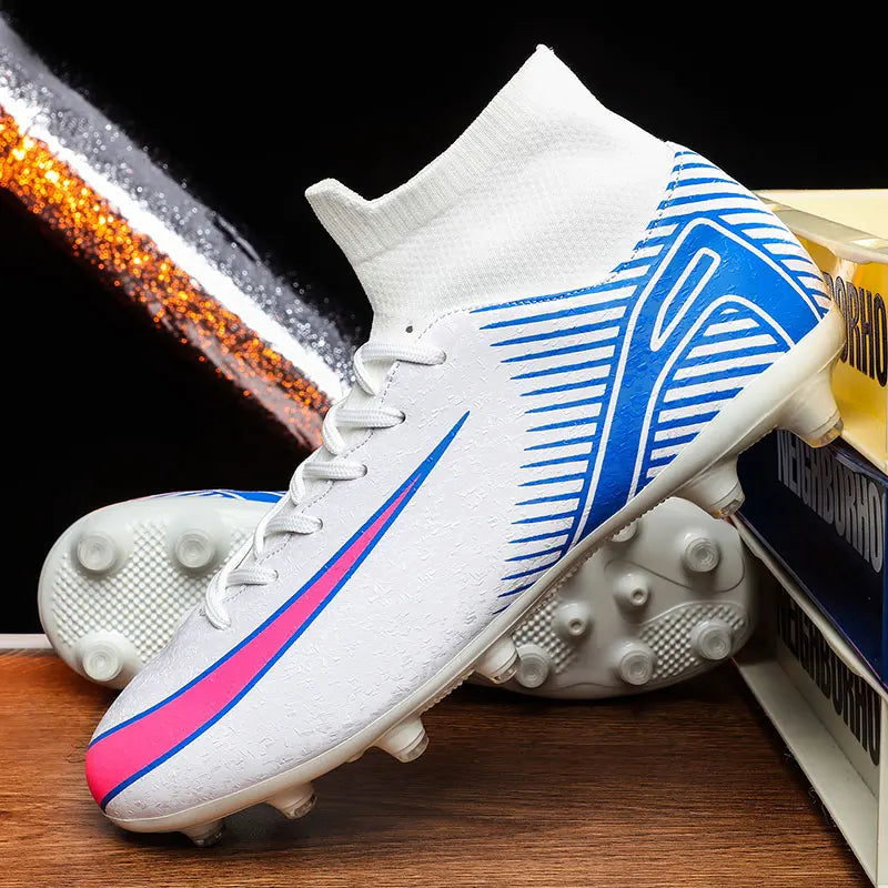 High Top Football Boots Men's Large Size 47 Training Sports AG Long Nail TF Broken Nail Ball Shoes Net Lining Rubber Outsole