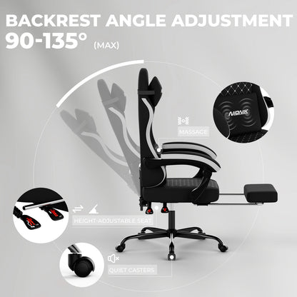 Gaming Chair High Back Ergonomic Computer Chair With Footrest Reclining Adult Comfortable Office Chair ﻿