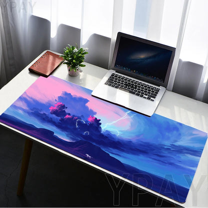 Mouse Pads Sky Landscape Table Mats Computer Mousepad Company Desk Pad Aesthetic Large Gamer Mousepads Office Mouse Mat 100x50cm