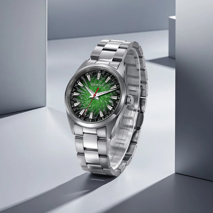 Orologio da uomo BERNY – Orologio al quarzo, vetro zaffiro, lancette luminescenti, impermeabile fino a 10 ATM, interamente in acciaio inossidabile – Stile elegante e casual, ideale per l’uso quotidiano o per le occasioni professionali