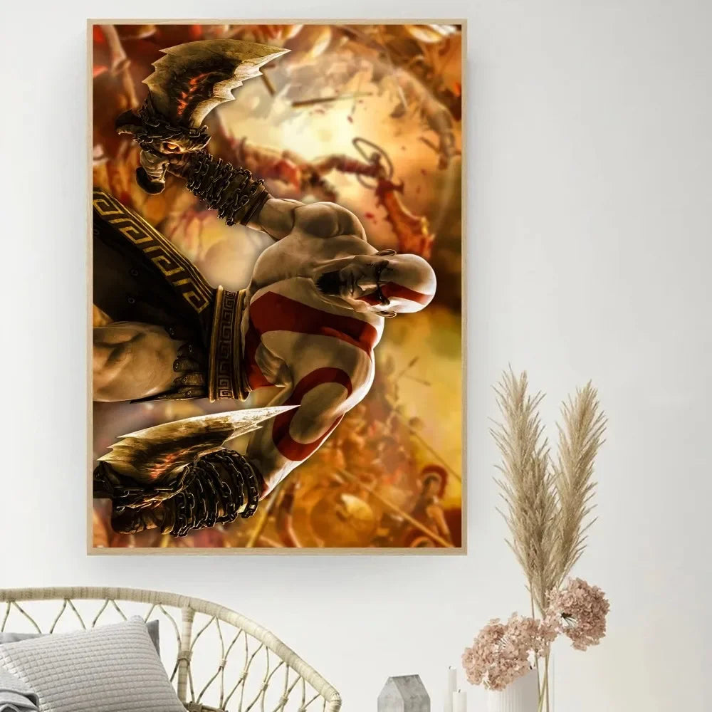 Póster del juego «God of War» - Póster de cine vintage para hacer tú mismo - Cuadro decorativo - Pegatinas para el estudio - Cuadro de pared de tamaño pequeño
