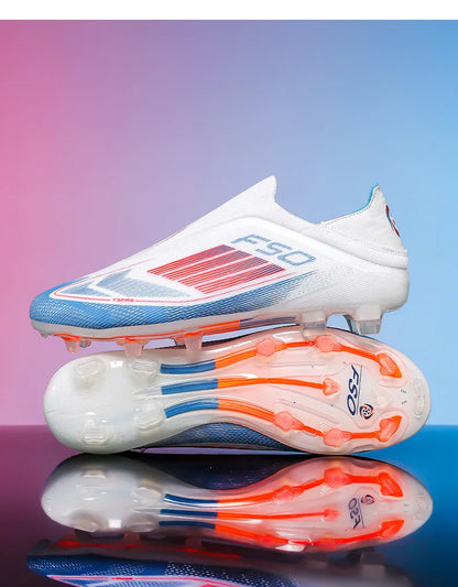Men Football Boots Futsal Ultralight Soccer Shoes Training TF Match Long Spikes Breathable Indoor Sneakers Cleats Drop Shipping