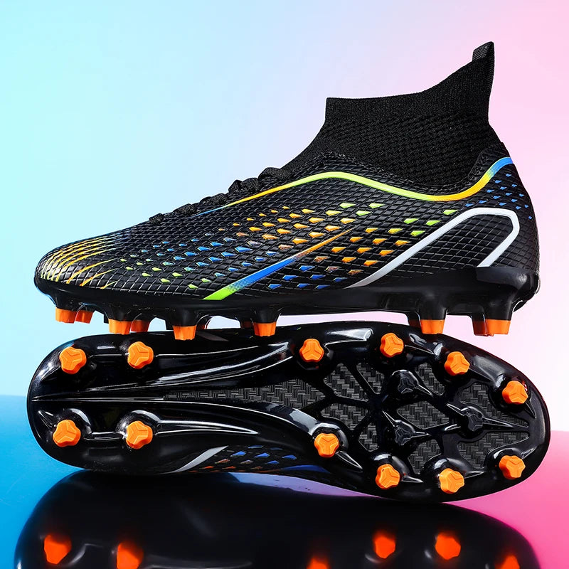 Chaussures de football FG/TF pour homme, bottes de football d'entraînement en plein air, baskets pour femme, chaussures de sport ultralégères antidérapantes, crampons de football pour terrain synthétique, grande taille