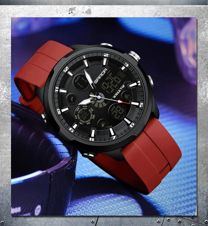 SANDA 9053 G Montres de sport militaires pour homme Montre numérique de luxe Montre-bracelet à quartz étanche jusqu’à 50 m pour homme Relogios Masculino