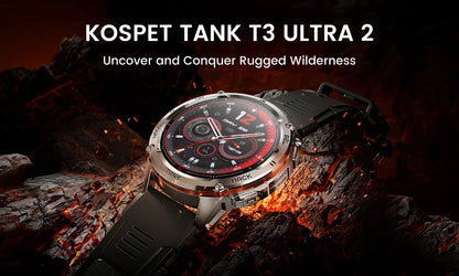 KOSPET TANK T3 Ultra 2 Smart Watch For Men GPS Stainless Steel Smartwatch 50M Waterproof IP69K Health Monitor for Android iOS