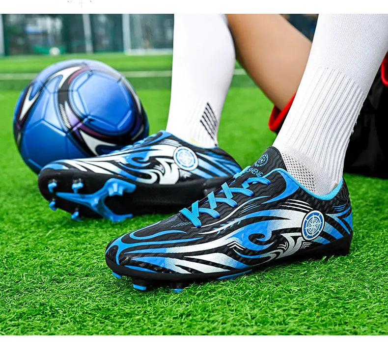 Original-Fußballschuhe, Herren-Trainingsschuhe, Outdoor-Schuhe, rutschfeste Kinder-Fußballschuhe, Schuhe mit langen Stollen, Herren-Futsal-Schuhe, Größe 32–45