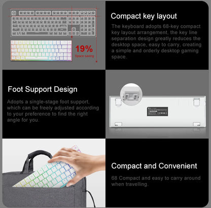 E-YOOSO Z686 RGB USB 60% Mini Slim Mechanical Gaming Wired Keyboard Red Switch 68 Keys Russian Brazilian Portuguese for Compute