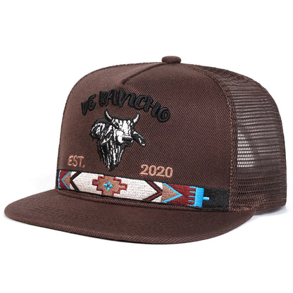 Unisex Bullhead Letter Embroidery Hip-hop Net Hat Spring And Summer Outdoor Adjustable Sports Casual Baseball Caps Sunscreen Hat