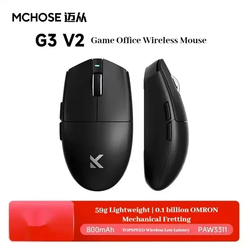 MCHOSE G3 V2 Pro/Ultra Lightweight E-sports Mouse Three mode Gaming office wireless Bluetooth PAW3395 Fully self-developed