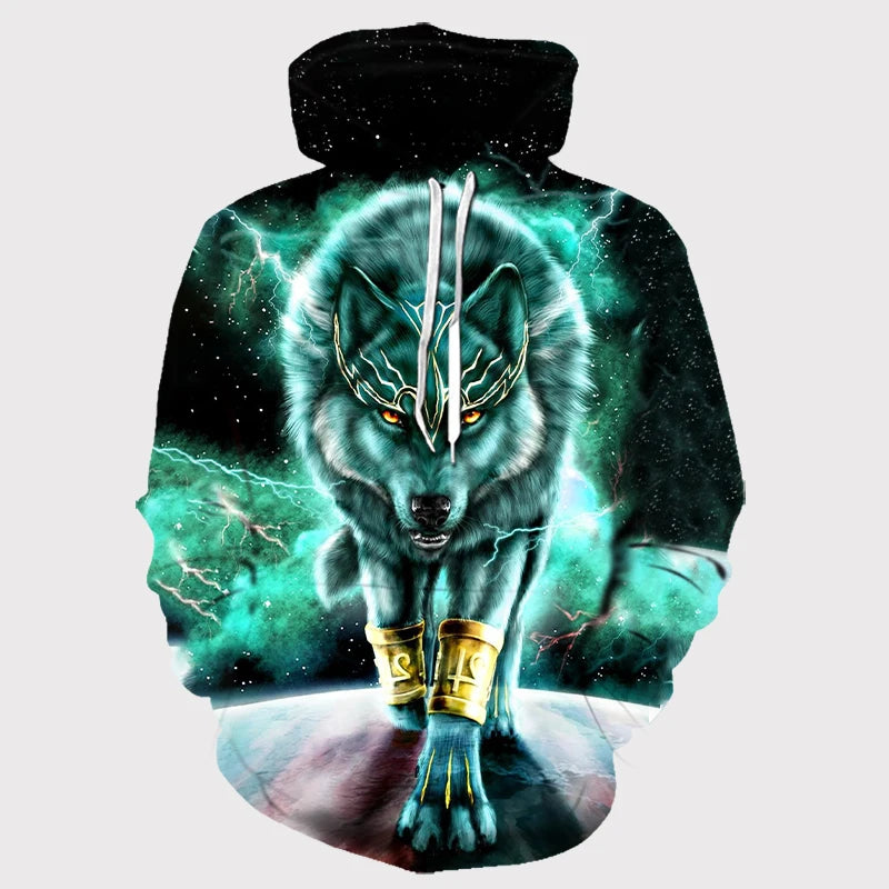 Mikiny s kapucí Animal Wolf s 3D potiskem pro muže i ženy, módní ležérní oversized pulovr, hip hop Harajuku streetwear hoodies