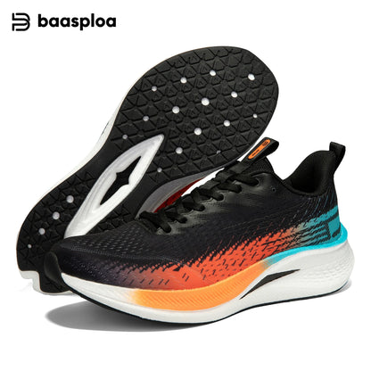 Baasploa Herren-Joggingsportschuhe mit Carbonplatte, professioneller Dämpfung, atmungsaktive rutschfeste Outdoor-Laufsneaker