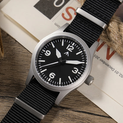 Militado ML05 36912 Watch VH31 Sweep Seconds Movement Dome Sapphire Crystal Watch High Transparency AR Coated 38mm Vintage Watch