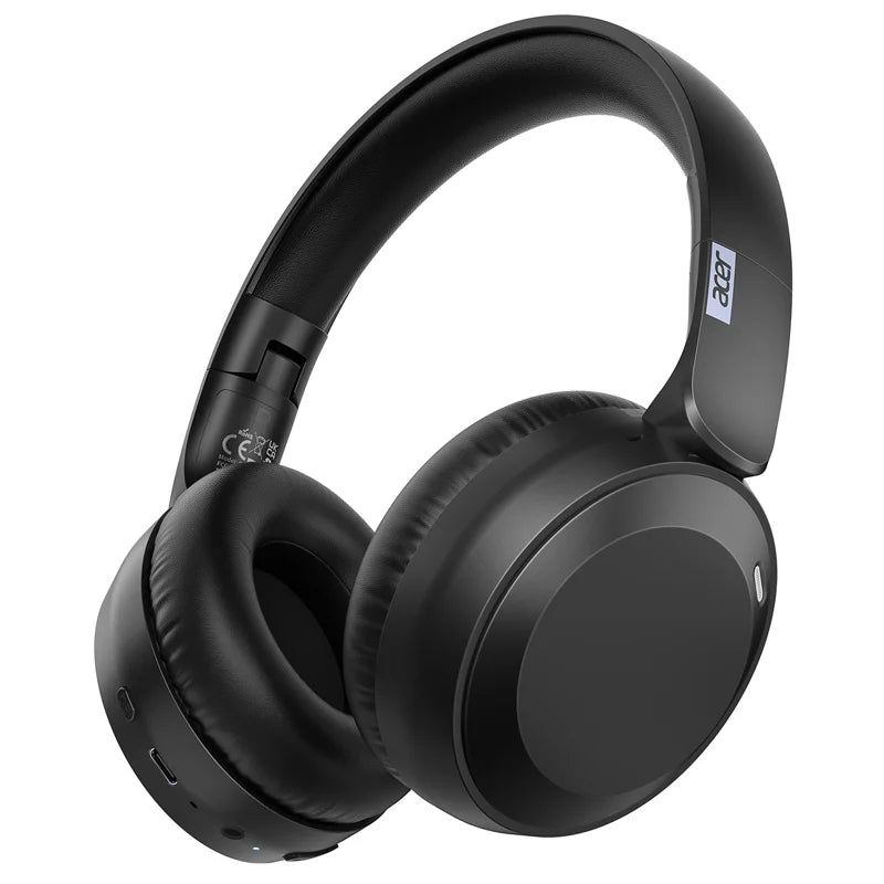 Acer OHR205 Casque Audio Sans Fil Bluetooth 6.0 Pliable Over-Ear avec Transducteurs 40mm, Multipoint pour Maison et Bureau, Écouteurs Stéréo