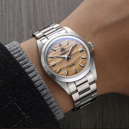 ADDIESDIVE Hot Sale AD2030 Without LOGO Watch Stainless Steel 100M Waterproof Quartz Watches 3D Sand Dial Men's Wristwatch Dress