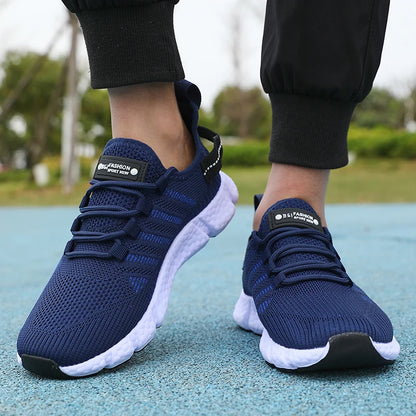 Chaussures de course légères pour hommes, baskets de marche tricotées en maille respirante, pour l'exercice en plein air, nouvelle collection été