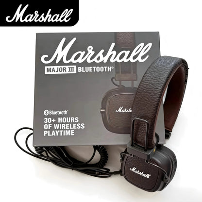 Marshall Major III 3 Wireless/Wired Headphones with Mic Deep Bass Foldable Gaming Bluetooth Headset for Sports & Rock Music