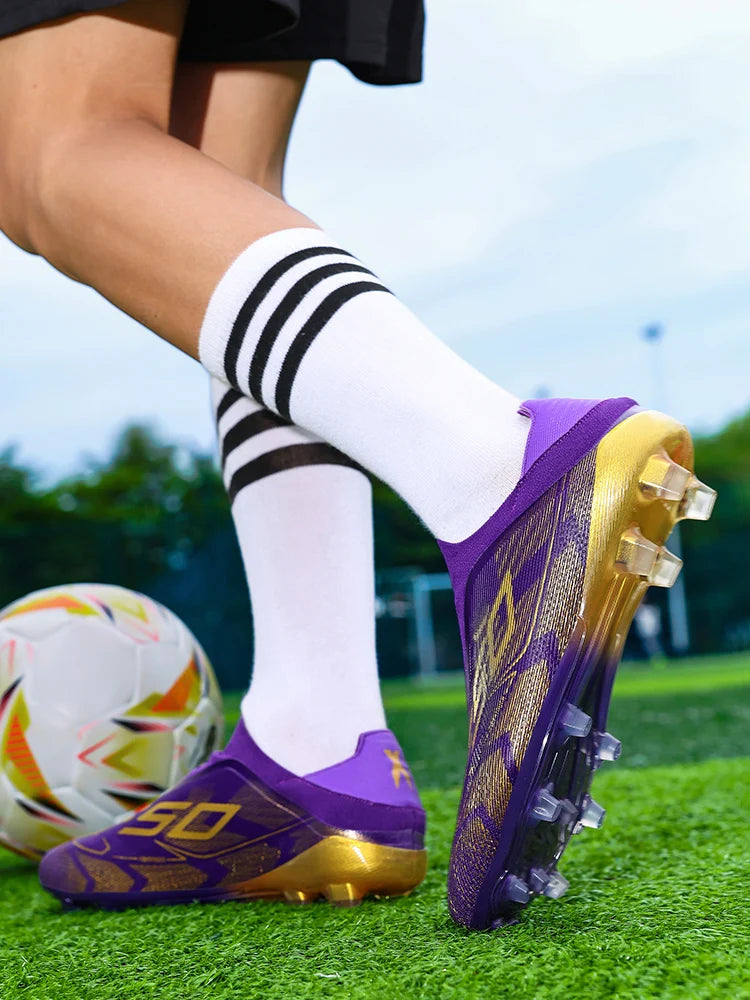 Nouvelles Chaussures de Football pour Hommes Antidérapantes, Crampons de Futsal Intérieur et de Football sur Gazon, Baskets Montantes de Haute Qualité, Meilleures Ventes pour l'Extérieur