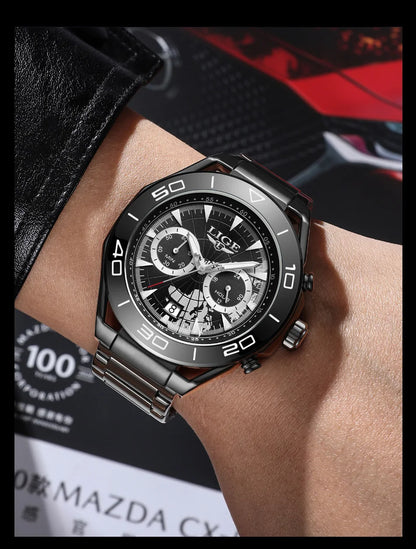LIGE Luxusuhren für Herren, Freizeit- und Business-Uhren, Herrenmode, wasserdichte Militär-Quarzarmbanduhren für Herren, Montre Homme