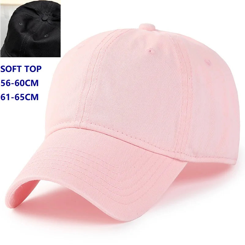 Baseball kapa Big Head Plus Size iz 100 % bombaža, primerna za moške in ženske, nastavljiva kapa »Dad Hat«, velikost 58–60 cm, 61–65 cm