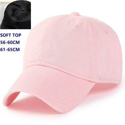 Baseball kapa Big Head Plus Size iz 100 % bombaža, primerna za moške in ženske, nastavljiva kapa »Dad Hat«, velikost 58–60 cm, 61–65 cm