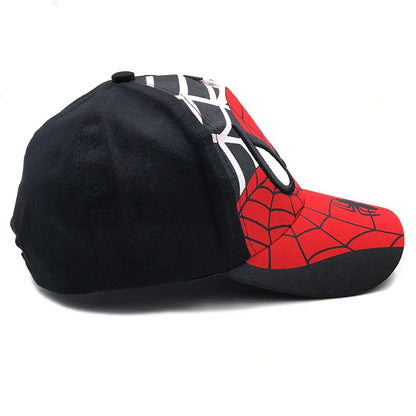 Boné de basebol com figura do Homem-Aranha da Marvel, de algodão, com pala, para estudantes, homens e mulheres, com motivos de desenhos animados, para atividades ao ar livre, proteção solar, fantasias e presente de aniversário