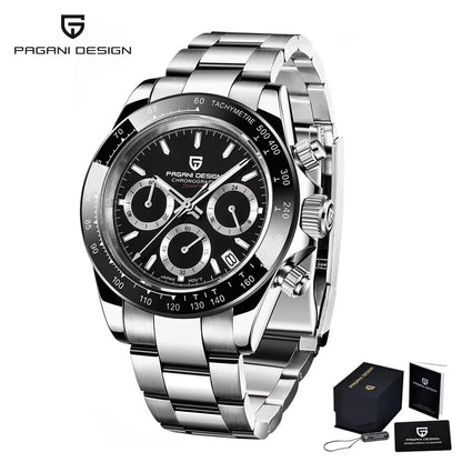 Originale neue PAGANI DESIGN PD-1664 Luxus-Herrenuhr mit japanischem VK63-Quarzwerk, Saphirglas, wasserdichtem Chronographen, Gold