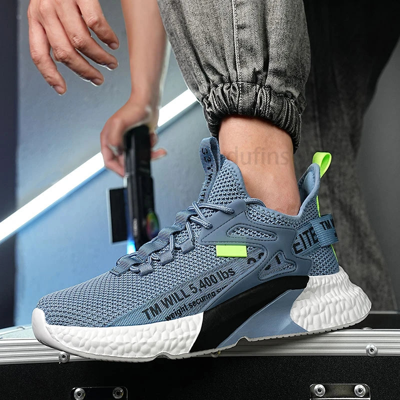 Men's new shoes sneakers light casual fashion running elastic leisure outdoor mesh summer sports tennis man walking 2025 size