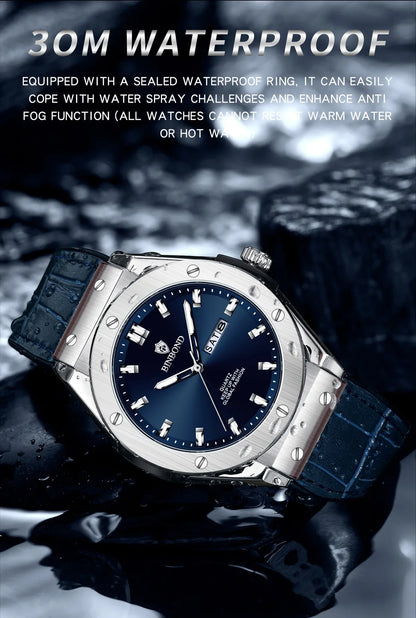 Montre en cuir pour homme, style décontracté et professionnel, montre de luxe pour homme, montres automatiques, montres-bracelets à quartz tendance pour homme, Relojes De Hombre