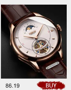 Luxury Brand Switzerland LOBINNI Perpetual Calendar Seagull Automatic Mechanical Men's Watches Sapphire Multi-function L13019-11