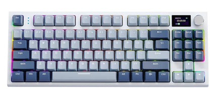 ATTACK SHARK K86 Mechanical Keyboard with Metal Knob, TFT Smart Color Screen, 87-key Layout, RGB Lighting, and Three-mode Connection