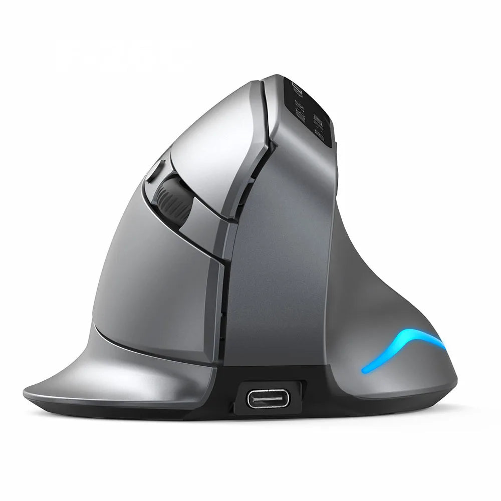 ZELOTES F-26C Vertical Mouse 2.4G Wireless Bluetooth Mouse Ergonomic Silent Gaming Mice 3200DPI LED Display Screen for PC Laptop