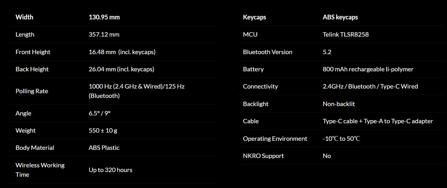 Keychron B33 Wireless Keyboard 80% TKL Layout Scissor Mechanism Switch Silent Typing 2.4G and Bluetooth Connection