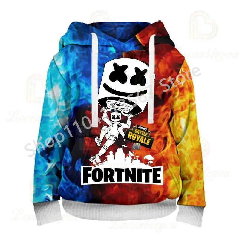 Llama Battle Royale F-Fortnited hættetrøjer med 3D-print til mænd, kvinder og børn, sweatshirts til drenge og piger, streetwear-pullover, grønne overdele
