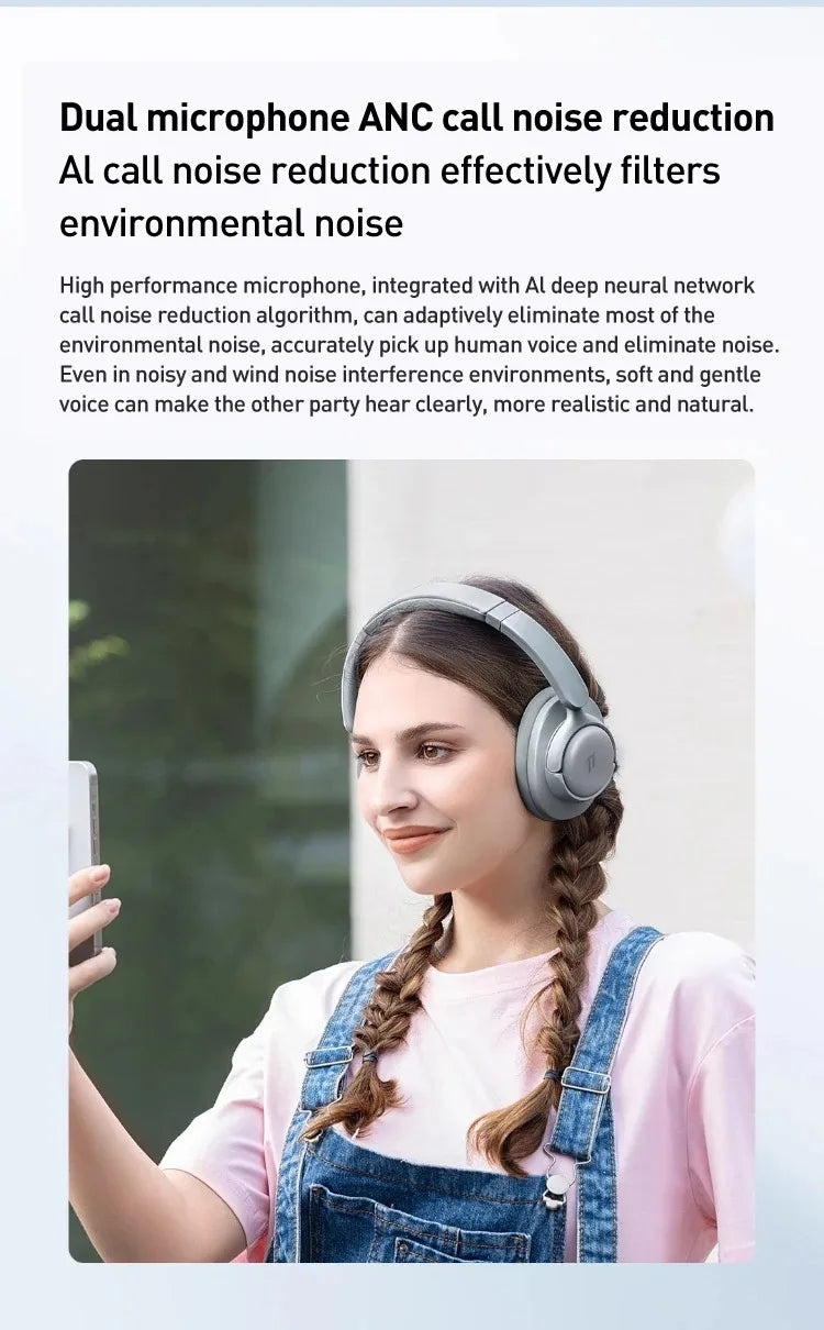 1MORE SonoFlow S Active Noise Canceling Wireless Headphones 42dB ANC Bluetooth Headsets Hi-Res Audio 90H Playtime