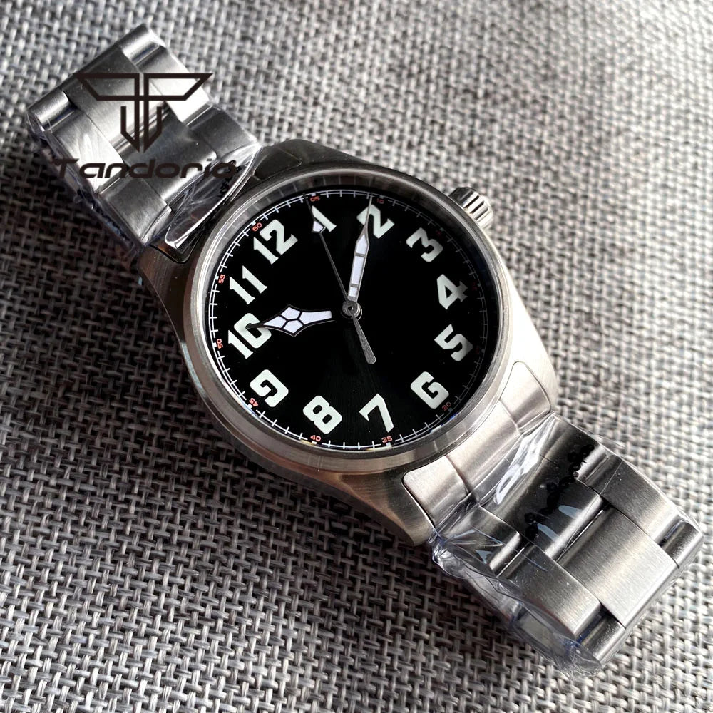 Tandorio 39mm Diving Pilot Automatic Watch for Men NH35/PT5000/Miyota8215 Movement AR Sapphire Crystal 20BAR Waterproof Luminous