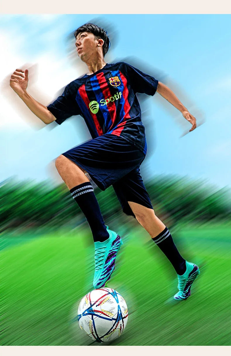 Botas de fútbol para hombre, deportivas, ultraligeras y antideslizantes, para exterior, tacos de adulto para partido, unisex, cómodas para césped, alta calidad