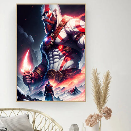 Póster del juego «God of War» - Póster de cine vintage para hacer tú mismo - Cuadro decorativo - Pegatinas para el estudio - Cuadro de pared de tamaño pequeño