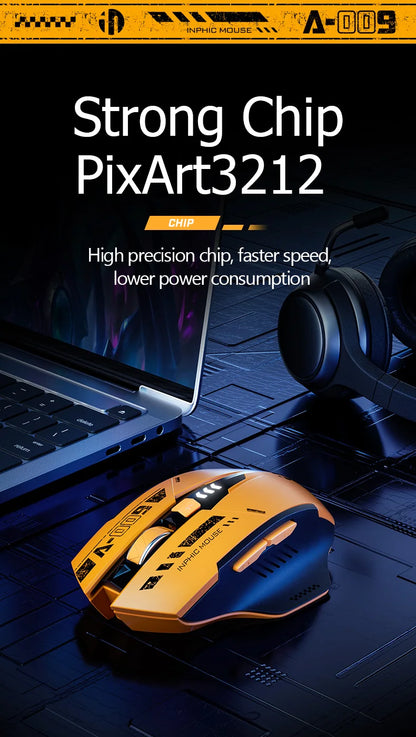 High Quality Inphic A9 200-2400dpi Blueto0th 5.0 Mouse Silent Charging Mechanical Feel Wireless Mouse for Tablet gaming mouse