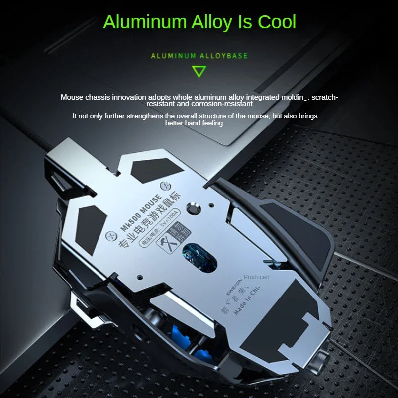 Hot Selling Mechanical Wired Gaming Mouse 9 Keys Macro Definition 12800DPI RGB Backlit Gaming Computer Mouse for Laptop Desktop