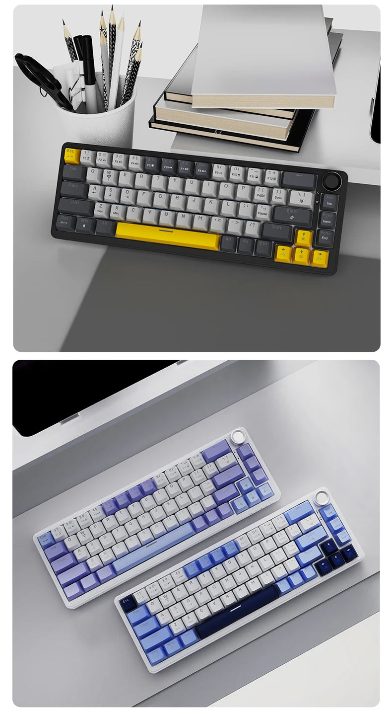 AJAZZ AK690 65% Mechanical Keyboard Full-key Hot-swap Wired USB Plug And Play Mixed Light 68 Keys Gaming Keyboard For Laptop PC