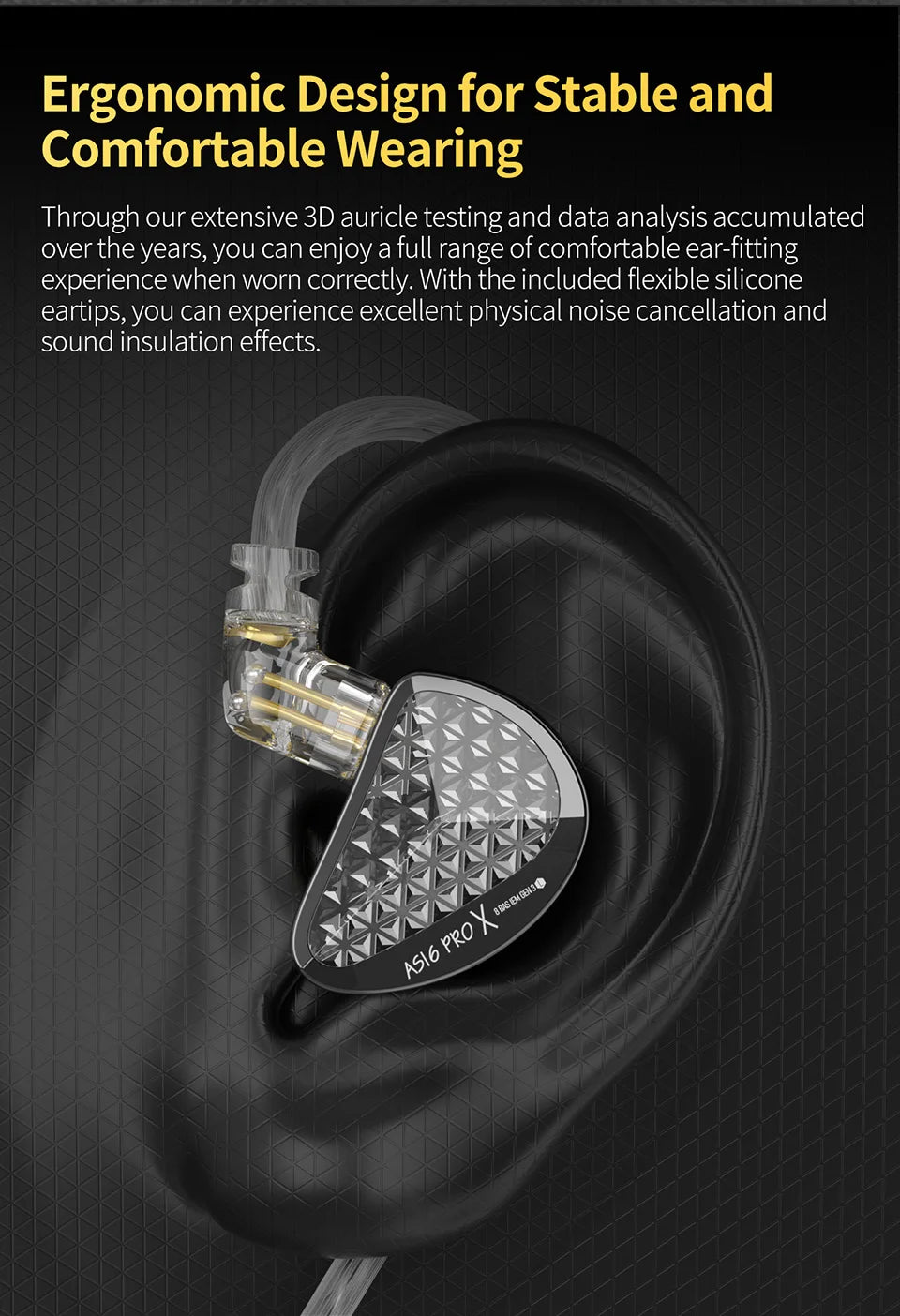 KZ AS16 PRO X in Ear Earphone 8 Balanced Armature Headset Three-Channel Acoustic Duct Structure HiFi Headphones ZSX ZAR ZS10PROX