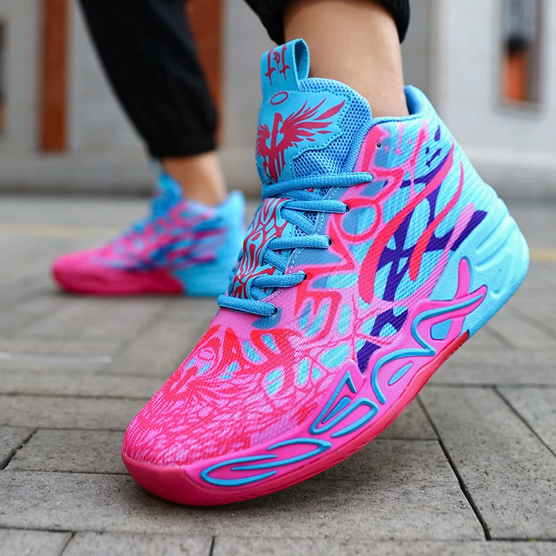 Basketball Shoes for Men Soft Lightweight Training Field Anti-Slip Shock-Absorbing Breathable Comfortable High-Top Sneakers for Men