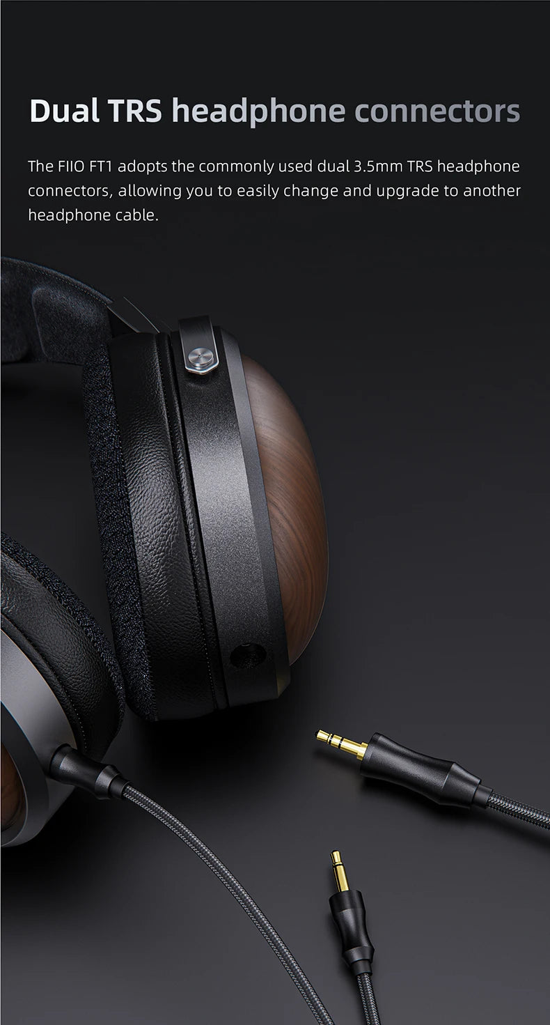 FiiO FT1 Headphones Professional Monitor North American Walnut HIFI Music Wired Headset Shanling