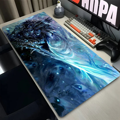 XXL Gaming Accessories Gamer Keyboard Desk Mat Non-Slip World of Warcraft Lich King Laptop Notebook Mousepad 900X400 Mouse Mats