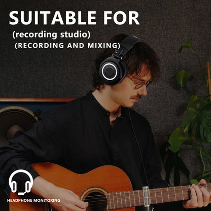 Sanpusen ATH M50X Over-Ear Wired Headphones Professional Monitor Studio Recording Mixing Monitoring HiFi Sound