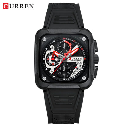 Montres pour homme CURREN : montre-bracelet de luxe à quartz, carrée, originale, étanche et luminescente, chronographe pour homme, Relogio