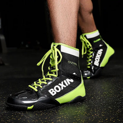 Chaussures d'entraînement de marque originale, chaussures de lutte professionnelle pour hommes et femmes, baskets de boxe respirantes, chaussures de combat montantes