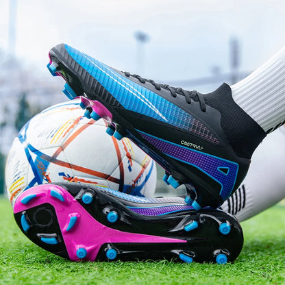 Chaussures de football montantes pour hommes, crampons longs, chaussures de football pour adultes, légères, entraînement sportif professionnel